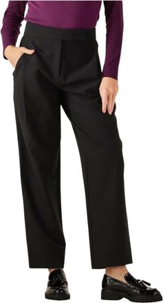 Co'Couture Broeken, Dames, Zwart, S, Polyester, Dames Broeken Vola Carrot Pleat Long Pant