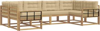 vidaXL Conjunto De Sof&aacute;s De Exterior 6 Uds. Y Beige Vidaxl
