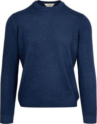 Gran Sasso Ronde hals gebreid - Heren - Ronde hals truien - Blauw - XL - Wol - Truien & Vesten