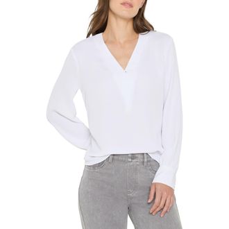 Nic+Zoe Downtown V-Neck Top in Paper White at Nordstrom, Size Xx-Large
