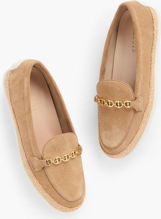 Talbots Andi Suede Espadrille Loafers - Light Toffee - 10 1/2 M Talbots