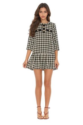 Alexia Admor Sabine Dress in Bw Houndstooth at Nordstrom, Size 12