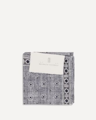Brunello Cucinelli Pochette in seta con disegno etnico Man UNI
