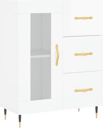 vidaXL Sideboard High Gloss White 69.5x34x90 cm Engineered Wood Vidaxl