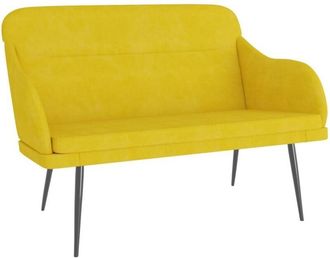 vidaXL Banco De Terciopelo Amarillo 110x76x80 Cm Vidaxl