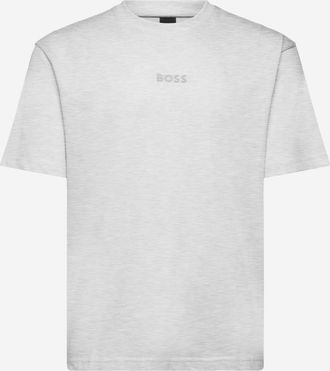 HUGO BOSS Mens Cotton T-Shirt Light Grey T-Shirts And Polos