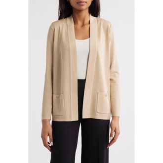 Anne Klein Malibu Open Front Cardigan in Latte at Nordstrom, Size Xx-Small