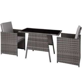 TecTake Garden Furniture Set Lausanne in Grey | Size: 2 Seater