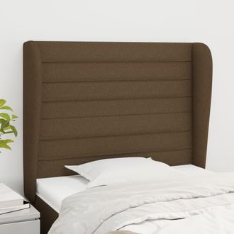 vidaXL Cabecero Con Orejas De Tela Marr&oacute;n Oscuro 83x23x118/128 Cm Vidaxl