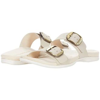 Spenco Vista Sandals Women Beige Leather Arch Support Open Toe Slide HAWK995