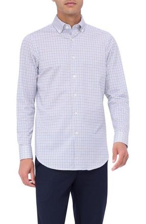 Bugatchi James OoohCotton Tattersall Check Button-Down Shirt in Sand at Nordstrom, Size Xxx-Large