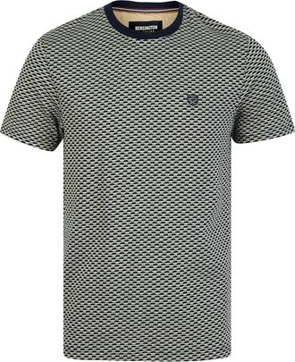 Kensington Eastside Mens Wilditch Jacquard Weave Cotton Crew Neck T-Shirt