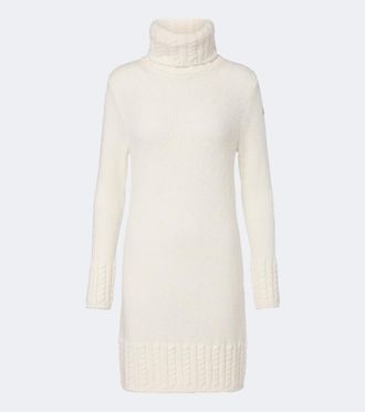Moncler Turtleneck alpaca and wool-blend minidress