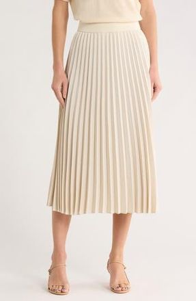 Nordstrom Pleated Midi Skirt in Beige Rainy Day at Nordstrom Rack, Size X-Small