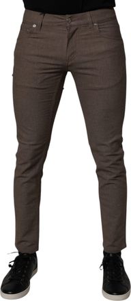 Dolce & Gabbana Brown Cotton Stretch Chino Mens Pants