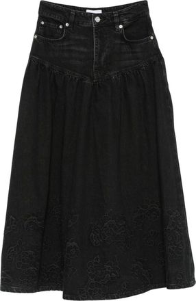 Ganni Dames, Rokken, Zwart, Maat: 4XS Katoen
