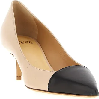 Francesco Russo Womens Goatskin Color-Block Pump Multicolor Goat Leather