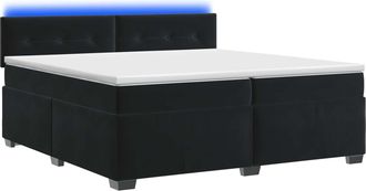 vidaXL Cama Con Base Tapizada, Colch&oacute;n Y Luz Led Negro 200 X 200 Cm Vidaxl
