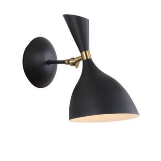 Jonathan Y Designs Josef Iron Retro LED Wall Sconce in Black/brass Gold at Nordstrom