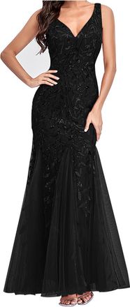 Generic Long Dresses for Women UK Party Evening Elegant Bridesmaid Dress Sparkle Sequin Dresses Sleeveless Cami V Neckline Shiny Bodycon Fashtail Prom Ball Go