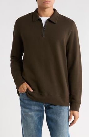 Vince French Terry Quarter Zip Pullover in Night Moss at Nordstrom Rack, Size Medium