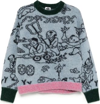 YanYan Knits Maglione con effetto jacquard - Blu