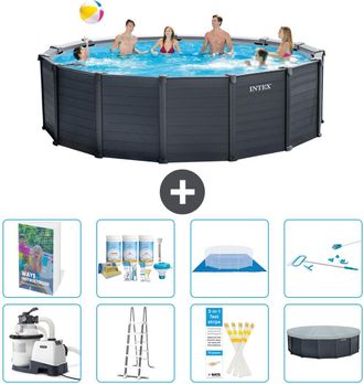 Intex Piscina Graphite Panel Redonda - 478x124 Cm - 9-piezas S615