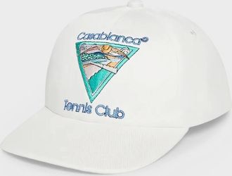 Casablanca Mens Embroidered Cap Tennis Club Icon Off-White - Size: ONE size