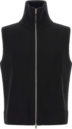 Maison Margiela Black Wool Sleeveles Mens Sweater