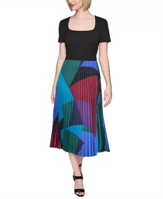 Karl Lagerfeld Printed Skirt Dress In Blue Multicolor