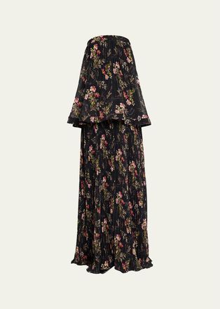 Cinq &agrave; Sept Love Letter Floral Strapless Maxi Dress