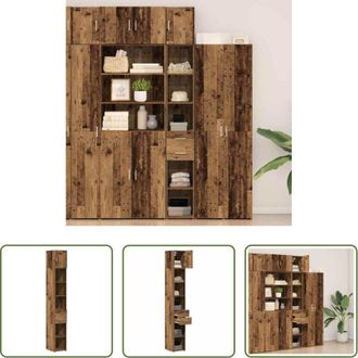 vidaXL vidaXL Armadio in legno - Armadio con cassetto 2 pcs Legno vecchio 30 x 42,5 x 225 cm