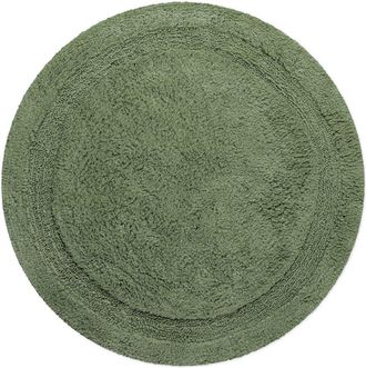 Wecon Home Alfombra de ba&ntilde;o verde redonda de algod&oacute;n 80 cm