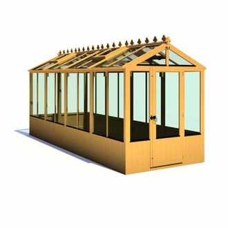Shires Holkham 6 x 16 Greenhouse - Timber - L476 x W179 x H237.3 cm in Light Brown