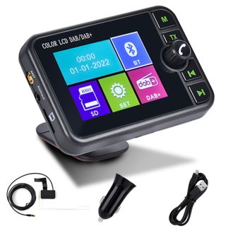 OEM Adaptador Dab Port&aacute;til Para Radio De Coche Android Con Pantalla Lcd De 2,4 Pulgadas, Adaptador De Radio Digital Peque&ntilde;o Con Llamadas Manos Libres Blue