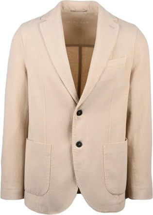 Circolo 1901 Fitted Beige Blazer With Notch Lapel And Tailored Silhouette