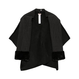 Twinset Poncho Cape - Dames - Ponchos - Zwart - ONE Size - Polyester - Jassen