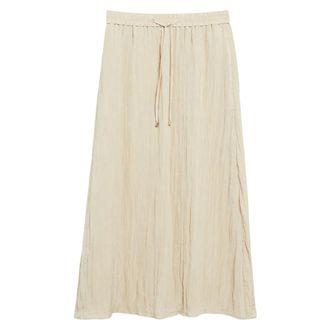 s.Oliver Rok - Dames - Midirokken - Beige - 2XL - Polyester - Rokken