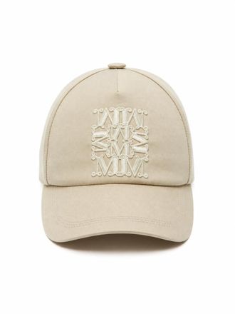 Max Mara Beige Embroidered Baseball Cap