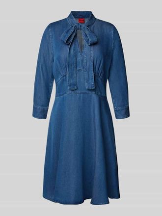 HUGO BOSS Mini Jeanskleid mit Schluppe in Blau, Gr&ouml;&szlig;e 40