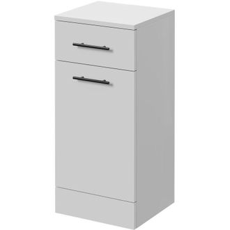 Alexander James Alexander James Gloss White 350mm x 330mm Laundry Basket - 350mm - Matt Black 96mm Bar Handle