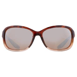 Costa SEADRIFT Copper SIlver Mirror Polarized Glass Rectangular Ladies Sunglasses 6S9114 911403 58