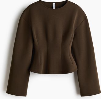 H&M Tailliertes Interlock-Shirt - Green