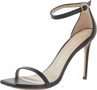 Stuart Weitzman Womens Nudist Curve 100 Sandals In Black