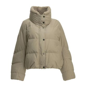Brunello Cucinelli Techno Cotton Taffeta Donsjack - Dames - Jassen - Beige - Maat: L Taf
