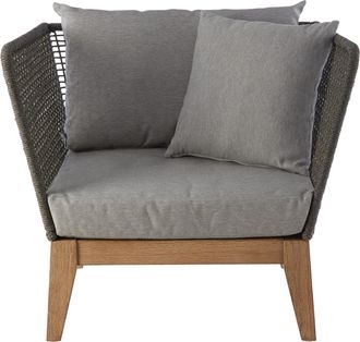 Premier Housewares Interiors by Premier Grey Armchair, Arm and Backrest Chair for Living Room, High-quality Bedroom Chair, Comfortable Armchair