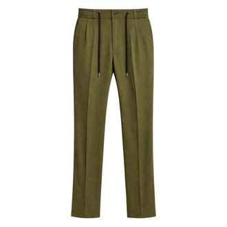 Tagliatore Straight Trousers, male, Green, Size: XL P-Newman Drawstring Pleated Trousers