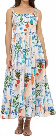 Oliphant Scarlett A-Line Maxi Dress In Corfu Blue