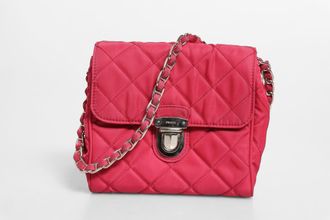 Prada Prada Pink Quilted Tessuto Impuntu Nylon Flap Crossbody Womens Bag (Pre-Owned)