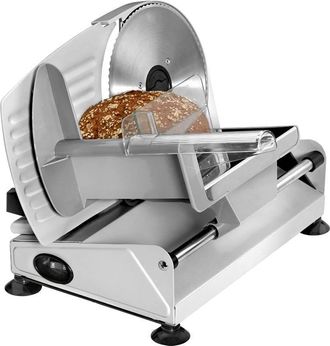 Bomann Ma 451 Cb Cortafiambres De Acero Inoxidable, Corte Ajustable, Disco Corte 19 Cm, Hoja Dentada Universal 150w Plata